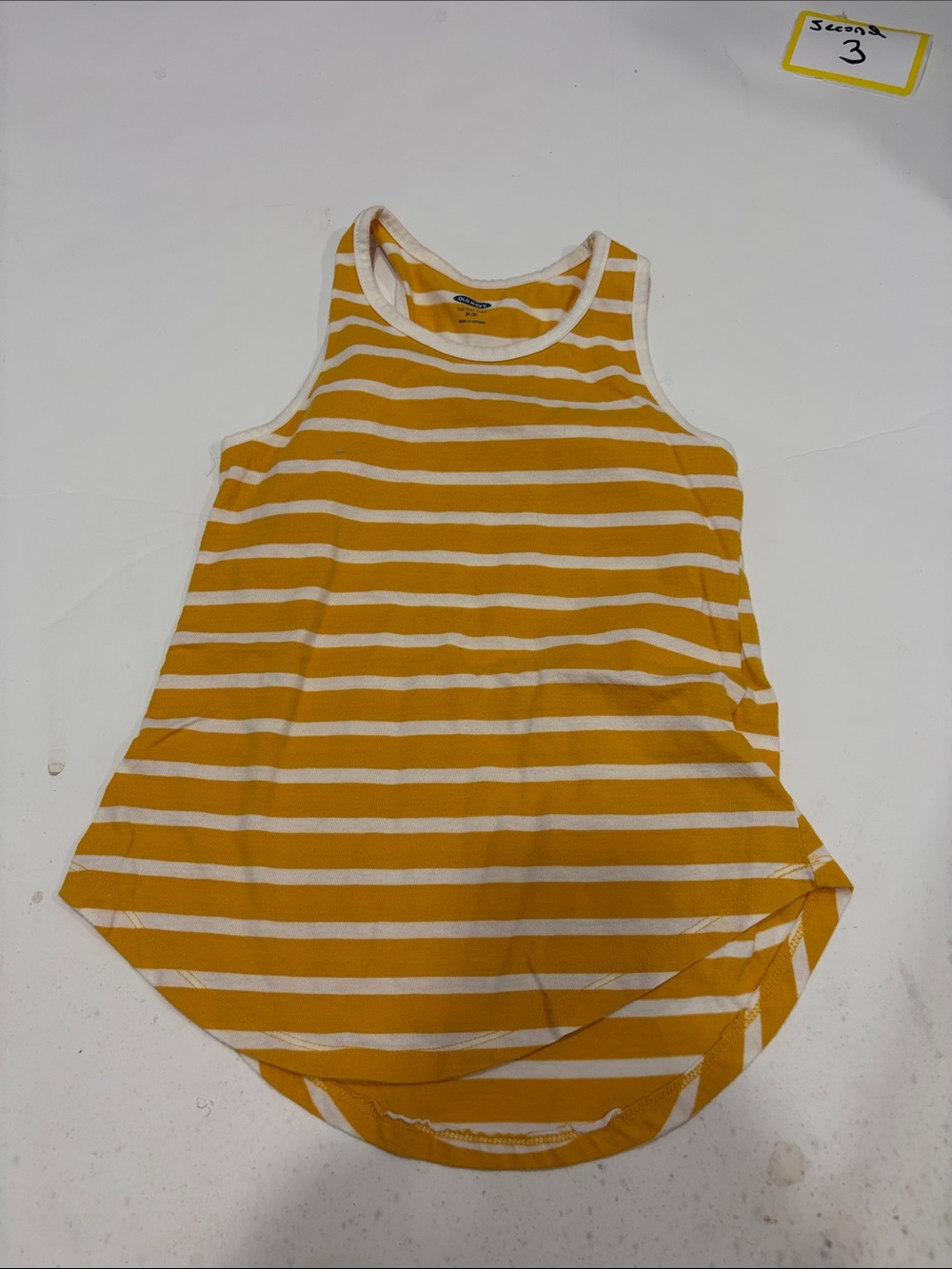Old Navy Mustard Yellow and White Striped Tank Top